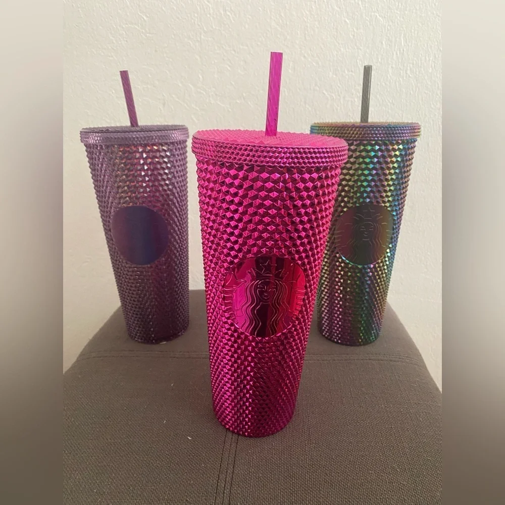 Starbucks Pink and Purple Studded Tumblers